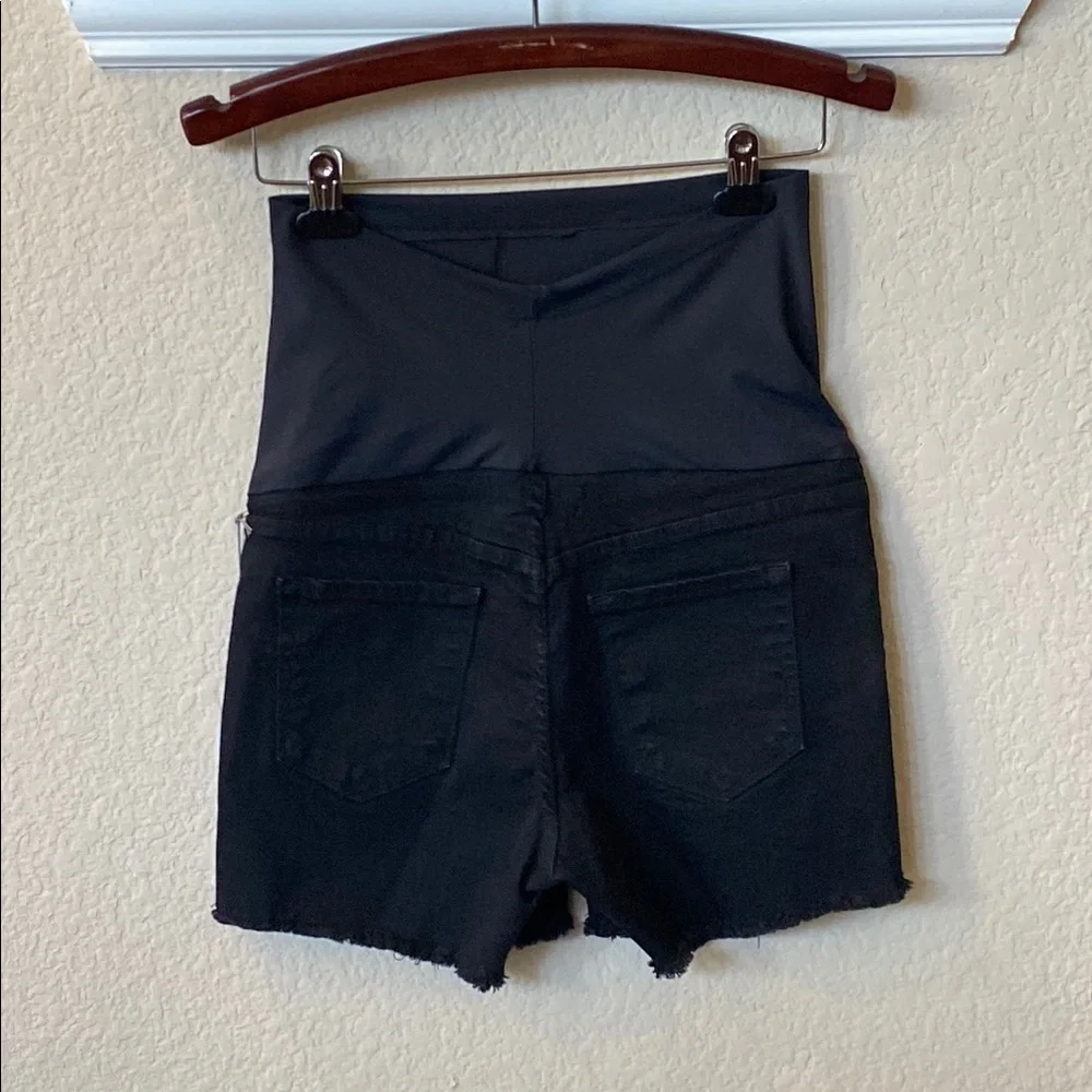 JUSTUSA High Waist Maternity Shorts Black Denim Size 27